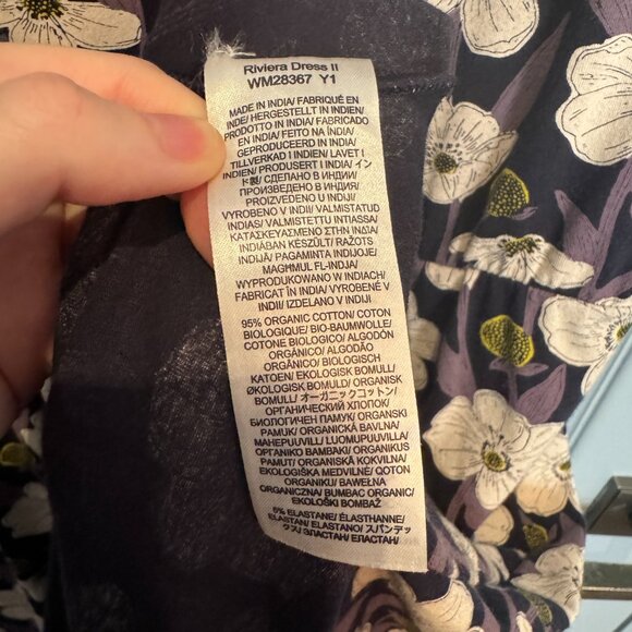 Seasalt Cornwall Riviera II Dress Size US 8 Organic Cotton Black Purple Floral - Picture 14 of 15
